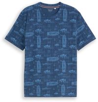 Tom Tailor T-shirt avec imprimé intégral - Taille XL - design bleu moyen nautique