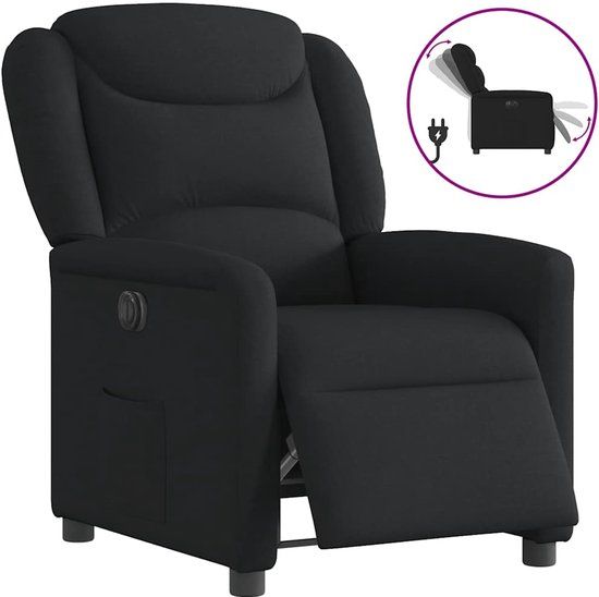vidaXL Fauteuil verstelbaar elektrisch stof zwart
