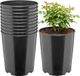 Garronda Set van 10 ronde kunststof kweekpotten met drainagegaten voor tuin (Zwart, Ø18 x 21,5 cm (4L)) GD-KW-RR