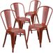 Flash Furniture Blake Commercial Grade 4 Pack noodlijdende Kelly rood metaal indoor-outdoor stapelbare stoel
