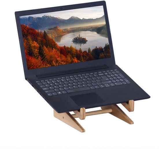 Relaxdays Laptopstandaard - Bamboe - Naturel - 21x11,5x21 cm