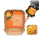 Avilia 50 stuks bakpapier voor luchtfriteuse, bakplaat voor luchtfriteuse, bakpapier voor luchtfriteuse, met antiaanbaklaag (vierkant, 16 cm)