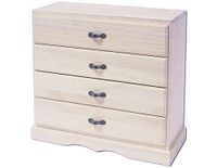 Commode INNSPIRO Commode voor tafel, balsahout, 4 laden, 30 x 13 x 28 cm.