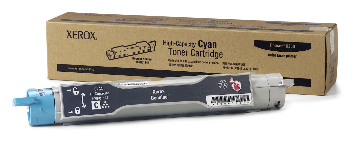 Xerox 106R01144 Hoge capaciteit tonercartridge, cyaan, Phaser 6350
