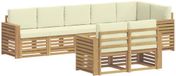 vidaXL - Buiten - bank - set - 8 - st - Wit - en - crèmekleurig - Polyester