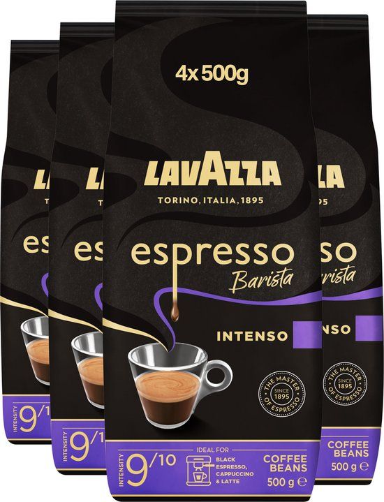 Lavazza Espresso Barista Intenso Koffiebonen - 4 x 500g - Intensiteit 9/10 - Blend Arabica/Robusta