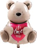 Folat Folieballon Bruine beer I Love You - 56 cm