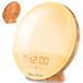 COULAX Wake Up Lichtwekker houtlook daglichtwekker licht wekker met 2 wektijden 7 natuurgeluiden en FM-radio Snooze Wake Up Light Alarm Clock voor volwassenen en kinderen