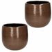 Mica Decorations set van 2x stuks keramiek aardewerk bloempotten 20 x 25 cm antraciet