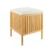 Relaxdays wasmand met zitfunctie, bamboe, gepolsterde deksel, 52x39x39 cm, natuur/crème