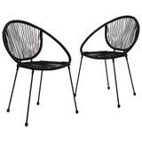 VidaXL Tuinstoelen 2 stuks PVC-rattan zwart
