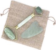 Heble® Gezichts Roller - Met Gua Sha Schraper - Hand gemaakt - Jade Roller - 100% Natuurlijke Producten