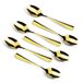 Unyqoos® Cuillères à café dorées raffinées en acier inoxydable - Set de 6 mini cuillères de luxe pour expresso et dessert