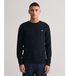GANT Navy geribde trui met ronde hals