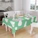 Bonamaison Tafelkleed, Anti-Mold, Sneldrogend, Waterdicht, 100% Polyester Tafellaken, Petroleum Groen, Wit, 140 x 160 Cm