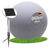 OEM Zonne-energie bollicht, diameter 40 cm, stenenlook, warm wit licht