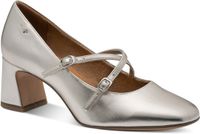 Tamaris Dames Pumps Zilver Imitatieleer Blokhak 5-7 cm