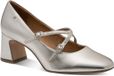 Tamaris Dames Pumps Zilver Imitatieleer Blokhak 5-7 cm