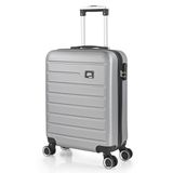 SKPAT Koffers Set van hardcase koffers met 4 wieltjes, met grote koffer, ruimbagage, reisbagageset, met combinatieslot, Zilver, informeel