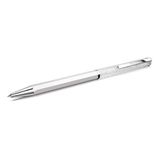 Swarovski Crystalline balpen, Wit gelakt, Verchroomd