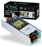 V-TAC Voeding voor professionele ledstrips, 60 W, 24 V, 2,5 A, met 1 uitgang, metalen transformator voor elektronische apparaten, camera's, beeldschermen, ultradunne, ingang AC 100-240 V