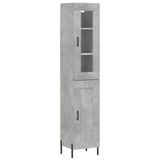 vidaXL Hoge kast, betonkleur, 34,5 x 34 x 180 cm, houtvezelplaat