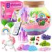REVENTO® Cadeau licorne pour filles, veilleuse, kit terrarium licorne, cadeau d'anniversaire, kit de bricolage pour enfants, jouet pour enfants, convient à partir de 3 ans
