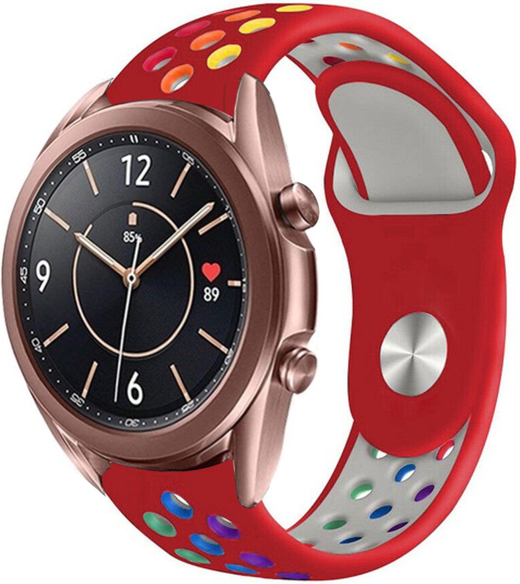 Strap-it Samsung Galaxy Watch 3 41mm sport band - rood/kleurrijk