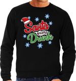 Bellatio Decorations Foute Drank Kersttrui sweater - Santa is a little drunk - zwart - voor heren - kerstkleding / kerst outfit L