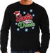 Bellatio Decorations Foute Drank Kersttrui sweater - Santa is a little drunk - zwart - voor heren - kerstkleding / kerst outfit L