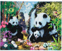 Diversen Crystal Art diamond painting kit Panda Valley 40 x 50 cm