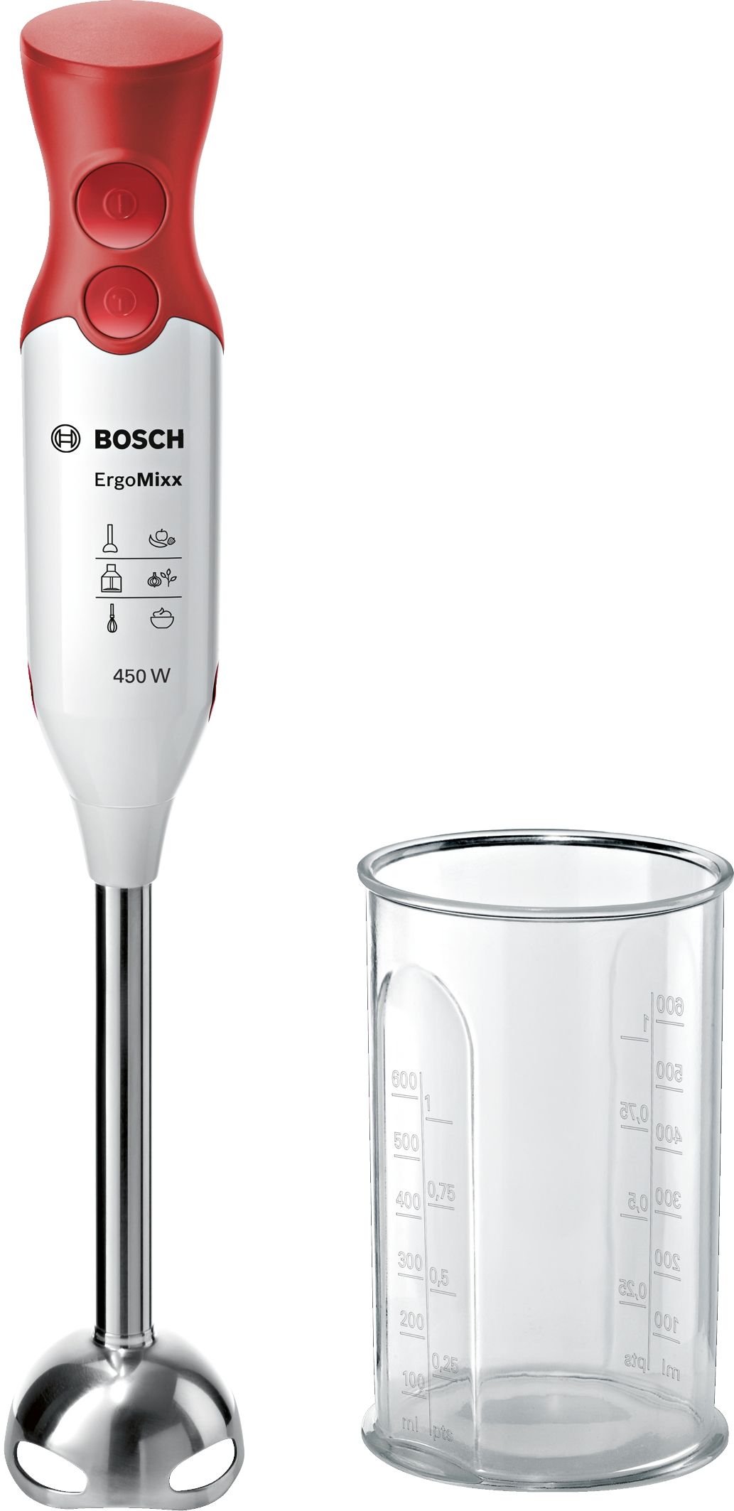 Bosch MSM64110 Staafmixer - 450W - Rood/Wit