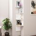 Hanah Home Stijlvolle wandplank, wit, 29,6 x 29,6 x 155,2 cm, 100% melamine gecoat deeltjesbord, 18 mm dik, veelzijdige opbergoplossing voor moderne ruimtes