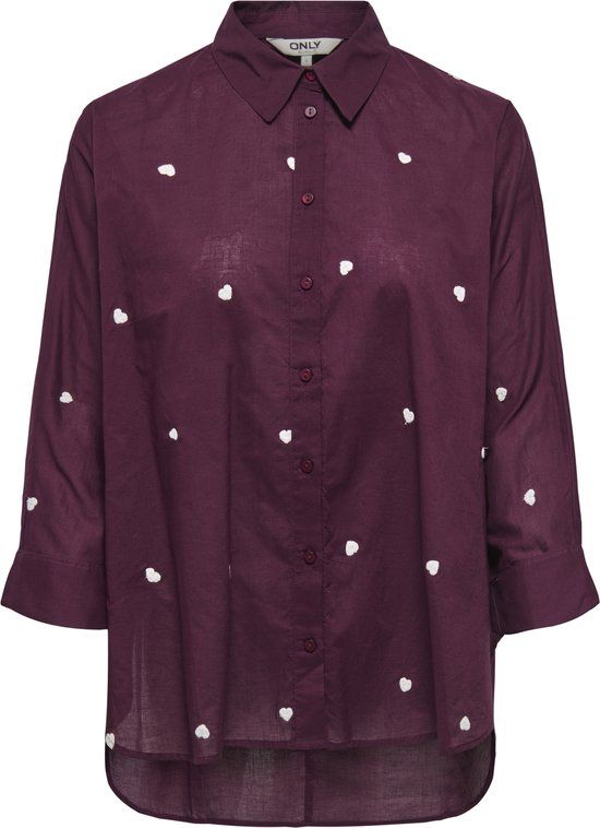 Onlnew ONLY - ONLNEW LINA GRACE LS EMB SHIRT NOOS WVN - Winetasting - M