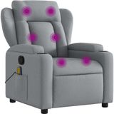vidaXL Massagestoel Lichtgrijs Stof
