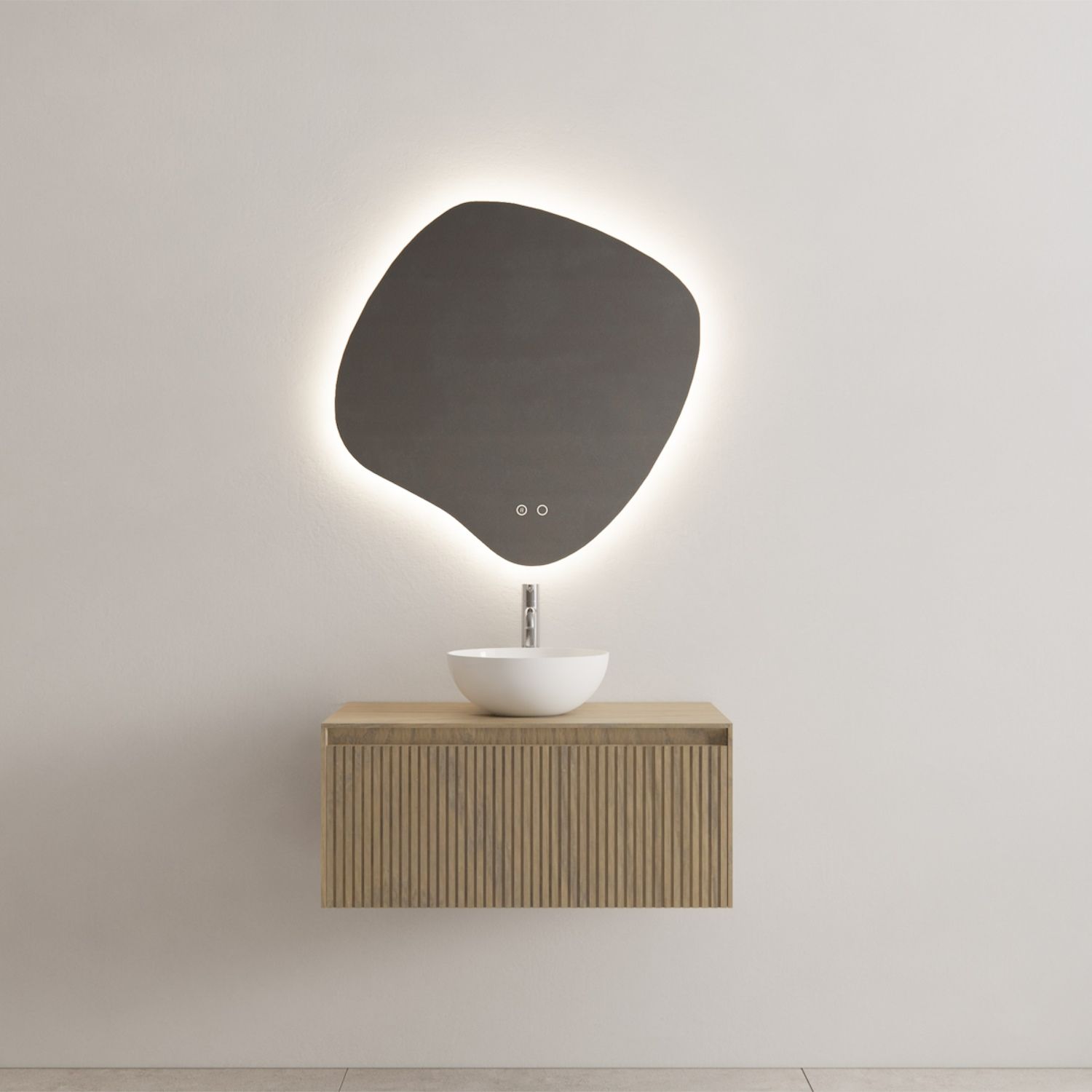 Onderkast Gliss Design Timotheus 80 cm incl. Topplaat Ash Grey