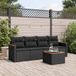 Maison Exclusive - Ensemble de meubles de jardin 5 pièces avec canapé et coussins, noir, en polyrotin
