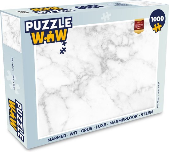 MuchoWow Puzzel Marmer - Wit - Grijs - Luxe - Marmerlook - Steen - Legpuzzel - Puzzel 1000 stukjes volwassenen - Sinterklaas cadeautjes - Sinterklaas voor grote kinderen