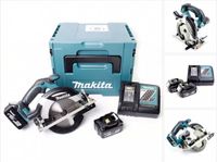 Makita DHS 630 RTJ Batterie-handcirkelzaag 18 V 165 mm + 2x Batterie 5,0 Ah + oplader + Makpac