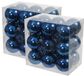 Othmar Decorations kerstballen - 36 stuks - 6 cm - blauw - kunststof