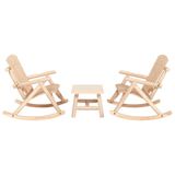 vidaXL 3-delige Loungeset Massief Vurenhout Naturel