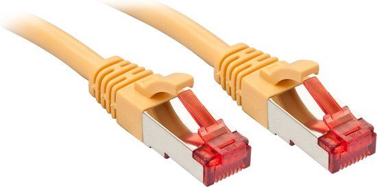 LINDY 47763 RJ45 Netwerkkabel, patchkabel CAT 6 S/FTP 1.50 m Geel