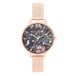 Olivia Burton Analoog kwartshorloge met roségoudkleurige roestvrijstalen armband voor dames - OB16GD33