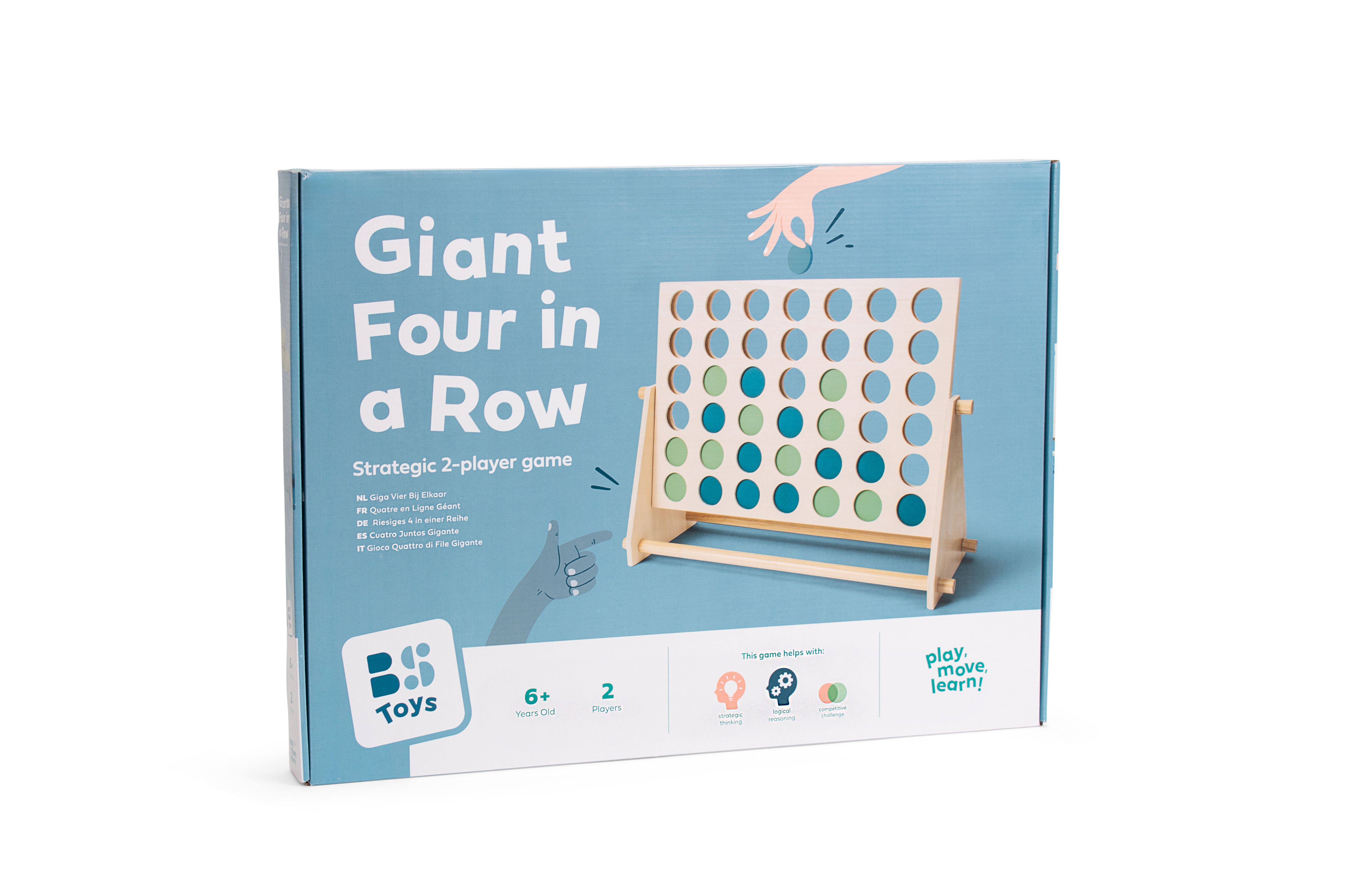 BS Toys 4 op een rij - Houten Strategisch Spel - 2 Spelers - Vanaf 6 Jaar