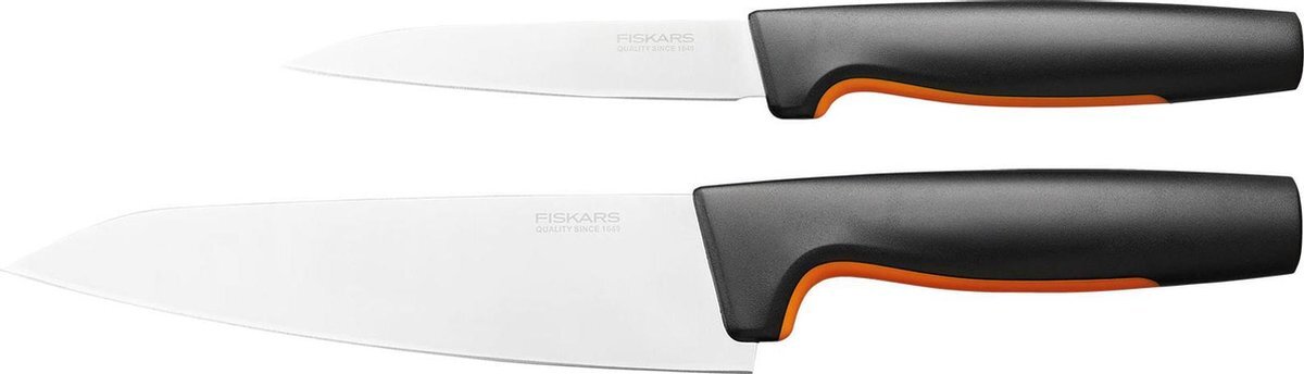 Fiskars Functional Form 2-delige Set Keukenmessen - Cook's Set - RVS - Softouch Antislipbekleding