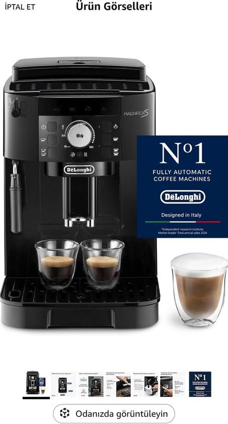 De'Longhi Magnifica S ECAM11.112.B Zwart - Volautomatische Espressomachine met Melkopschuimer