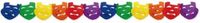 Merkloos / Sans marque Fest-Dekor Gmbh Regenboog kleuren slinger met carnaval maskers - 2x - 300 cm