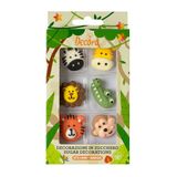 Decora 0500297 6 stuks suikerdecoraties jungle dieren