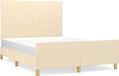 vidaXL Bedframe zonder matras stof crèmekleurig 140x200 cm