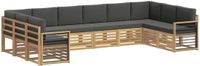 vidaXL Hoek loungeset 10 zitplaatsen Polyester Wit en Antracietkleurig